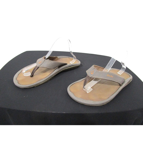 Olukai Ohana Brown Thong Slip On Flip Flop Sandals Men Sz 11 - Picture 1 of 10